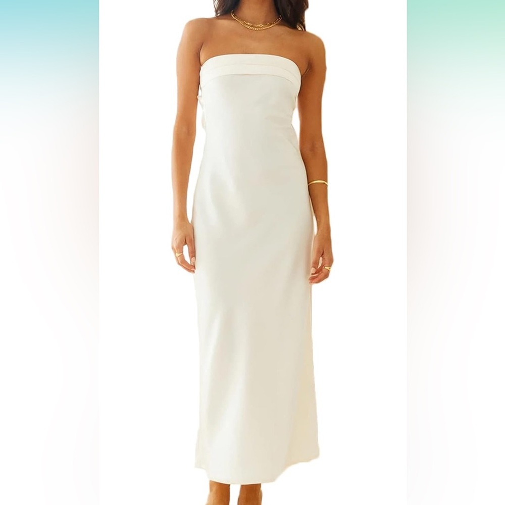 Bridal / Engagement white strapless dress size medium